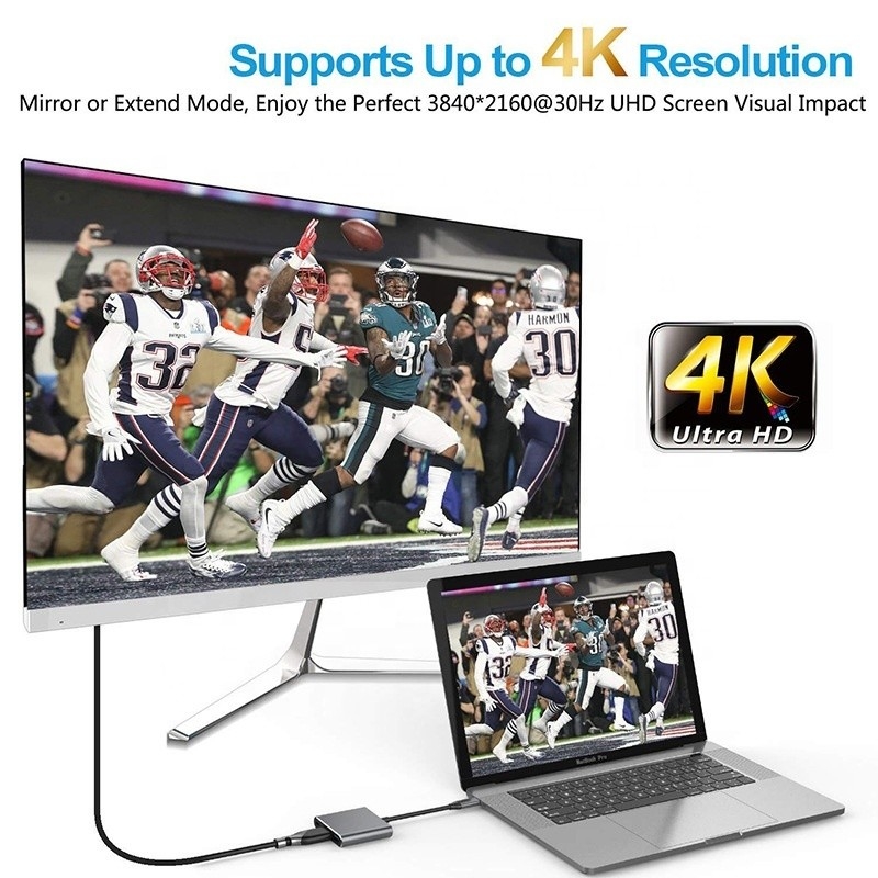 Cable de conversión de adaptador USB 3.0 de USB tipo C multifunción de 3 en 1 a USB-C PD