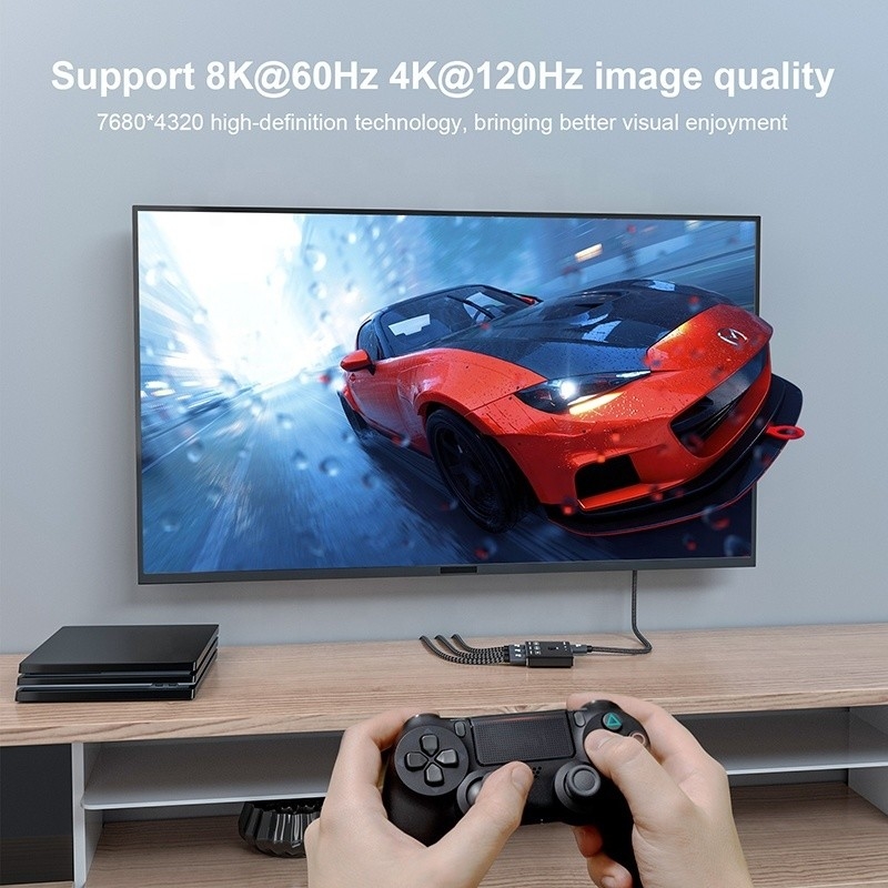 8K 120Hz HDR 3 puertos conmutador HDMI 3 en 1 convertidor remoto de conexión