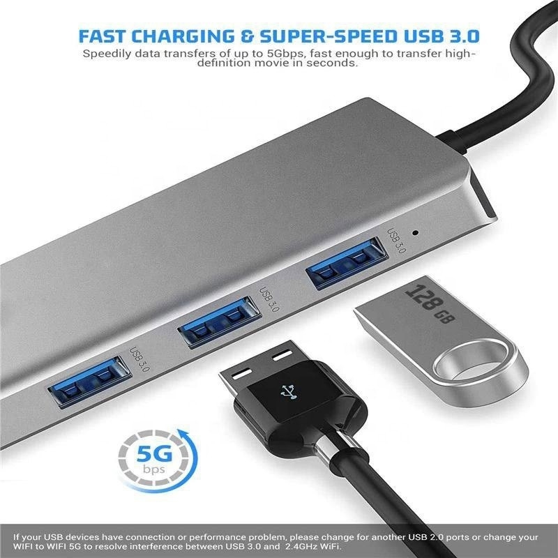 Estación de acoplamiento USB tipo C de 12 en 1 HDMI 1080P 60Hz 2*HDMI VGA RJ45 4*USB Audio SD/TF PD