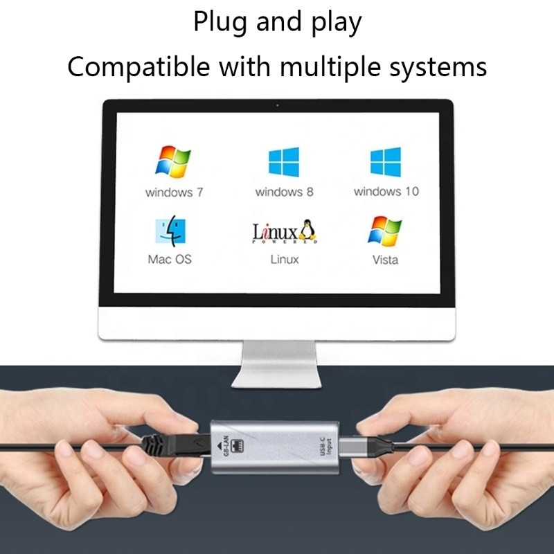 Adaptador de puerto USB C femenino a Ethernet 10/100/1000 Mbps Velocidad para una conexión de red rápida