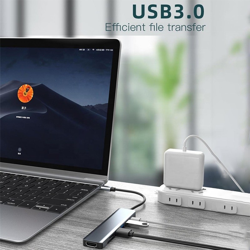 Adaptador multifunción tipo C tipo-C Hub para carga, transferencia de datos y salida de vídeo