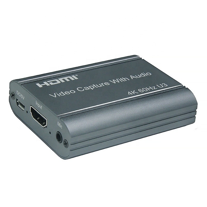 Tarjeta de captura de vídeo profesional 4K 60Hz HDMI a USB3.0 con salida de audio y USB 3.0