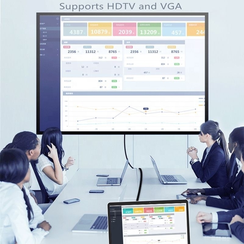 Estación de acoplamiento USB tipo C de 7 en 1 con HDTV HDMI VGA USB RJ45 y transferencia rápida de datos