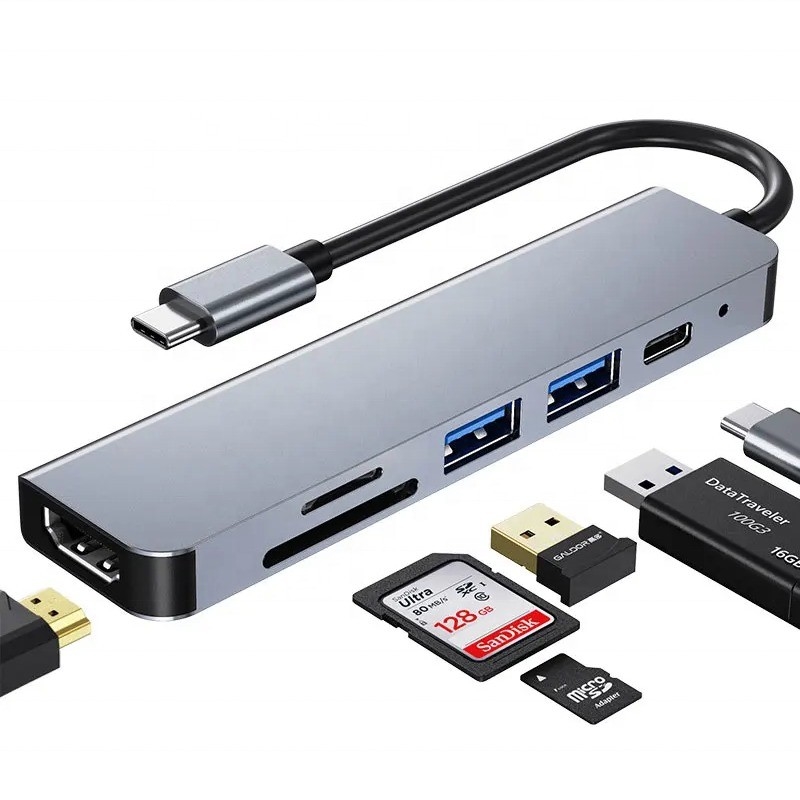 Hub de estación de acoplamiento USB 3.1 con lector de tarjetas SD 4K HDMI USB3.0 TF y carga PD de 87W