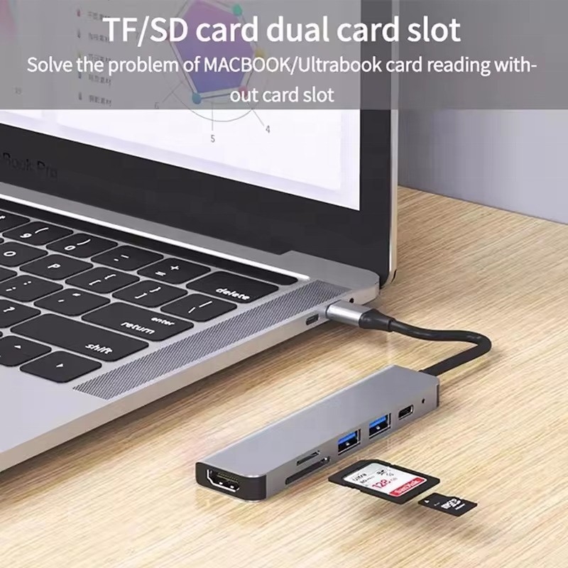 Hub de estación de acoplamiento USB 3.1 con lector de tarjetas SD 4K HDMI USB3.0 TF y carga PD de 87W