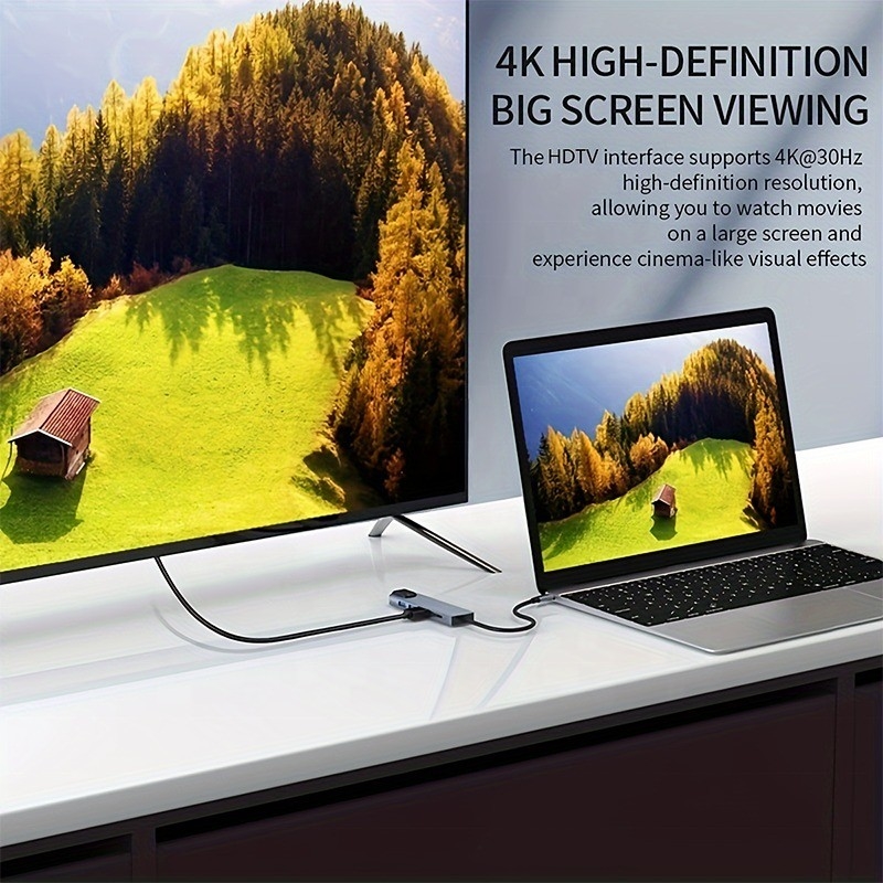 Carga rápida 16 en 1 Adaptador USB C para teléfono móvil portátil portátil 4K HDMI RJ45 PD