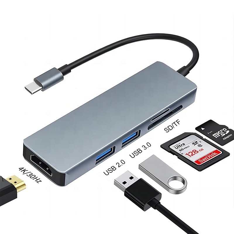 11 en 1 USB-C Hub Tipo-C a HDMI USB3.0 USB2.0 SD TF Adaptador Hub con lector de tarjetas
