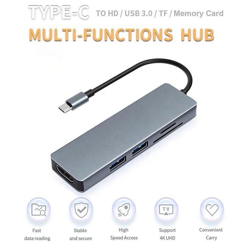 11 en 1 USB-C Hub Tipo-C a HDMI USB3.0 USB2.0 SD TF Adaptador Hub con lector de tarjetas