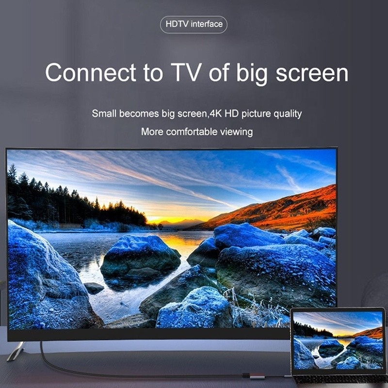 Adaptador USB C a doble 4K HDMI MST de 4 en 1 para transferencia de datos de carga y salida de video