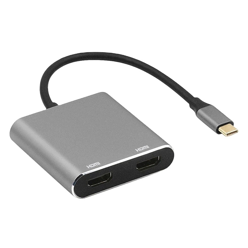 Estación de acoplamiento 4 en 1 con 2 puertos HDMI 4K duales y adaptador USB-C tipo-C a HDMI dual