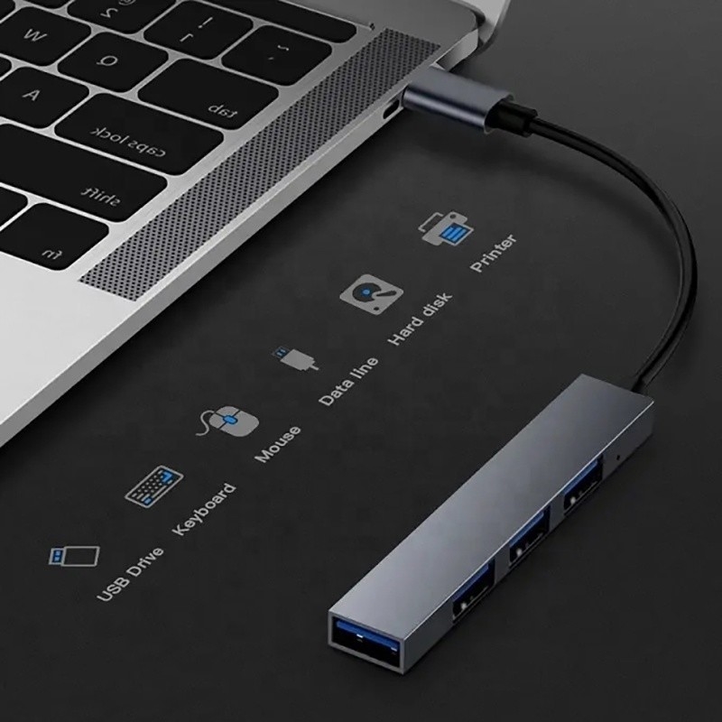 Interfaz tipo C 4 en 1 14 puertos Hub Tipo C OTG a USB 3.0 2.0 Adaptador de aleación de aluminio