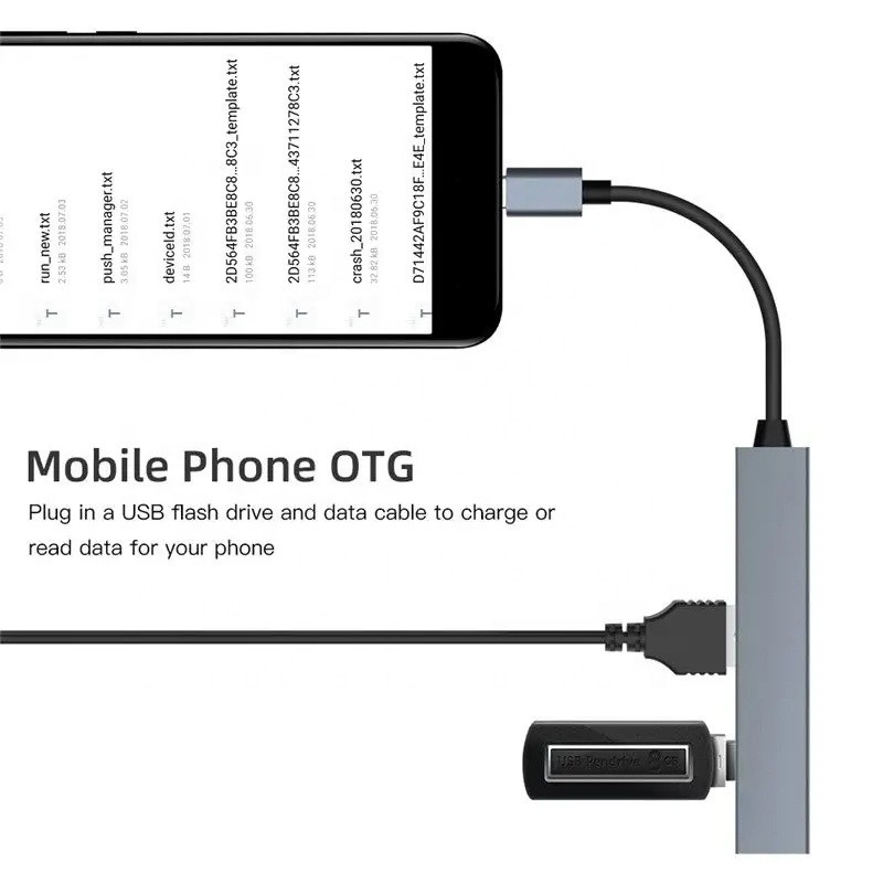 Interfaz tipo C 4 en 1 14 puertos Hub Tipo C OTG a USB 3.0 2.0 Adaptador de aleación de aluminio