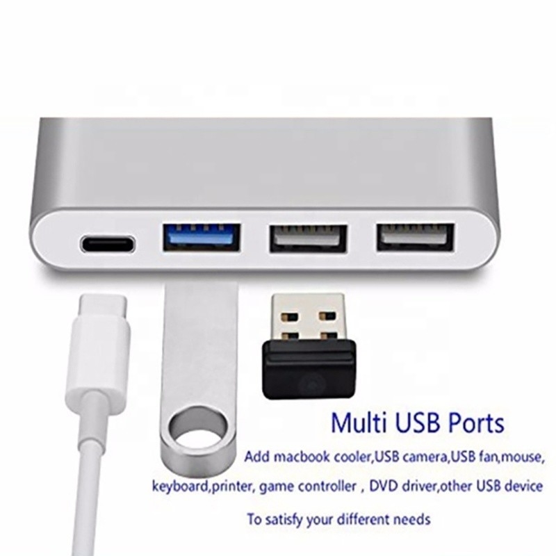 USB 3.1 Interfaz 4-en-1 Tipo C Hub Adaptador múltiple para la transferencia de datos de velocidad