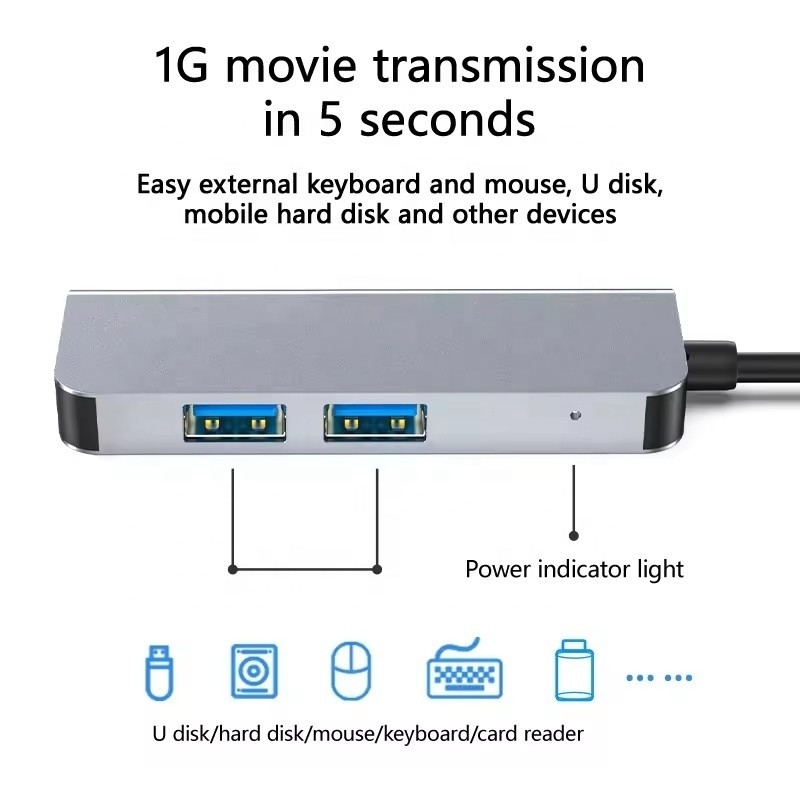 USB C Hub con HDMI 4K y USB 3.0 de alta velocidad Compatible con Windows Mac
