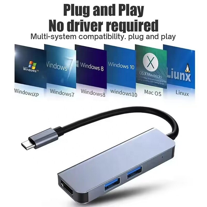USB C Hub con HDMI 4K y USB 3.0 de alta velocidad Compatible con Windows Mac