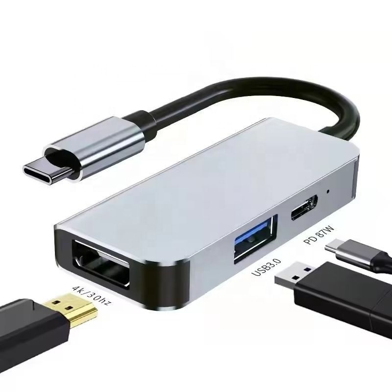 Estación de acoplamiento de adaptador de eje USB 3.1/USB tipo C con 4K HDMI USB3.0 USB 3.0 tipo C PD
