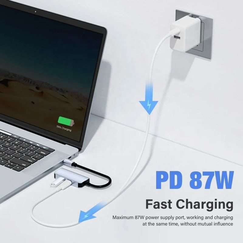 Estación de acoplamiento de adaptador de eje USB 3.1/USB tipo C con 4K HDMI USB3.0 USB 3.0 tipo C PD