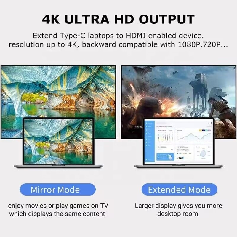 Estación de acoplamiento de adaptador de eje USB 3.1/USB tipo C con 4K HDMI USB3.0 USB 3.0 tipo C PD