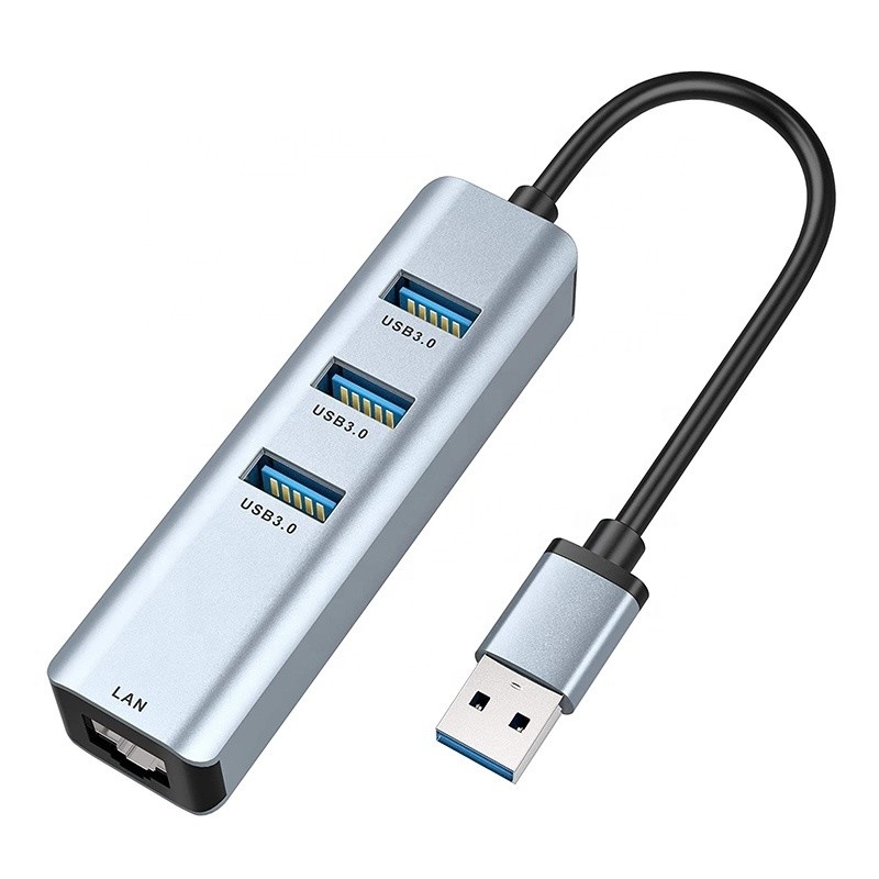USB 3.0 a 6 puertos USB Hub y adaptador Ethernet de 1000Mbps para compatibilidad entre hombres y mujeres