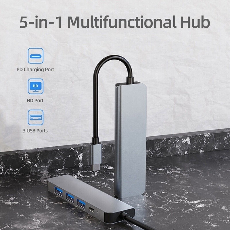 Hub de tipo C de USB 6 en 1 personalizado para HDMI 4K y USB 3.0 para Macbook OEM / ODM