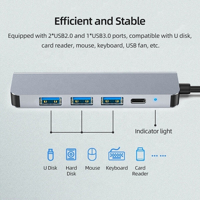 Hub de tipo C de USB 6 en 1 personalizado para HDMI 4K y USB 3.0 para Macbook OEM / ODM