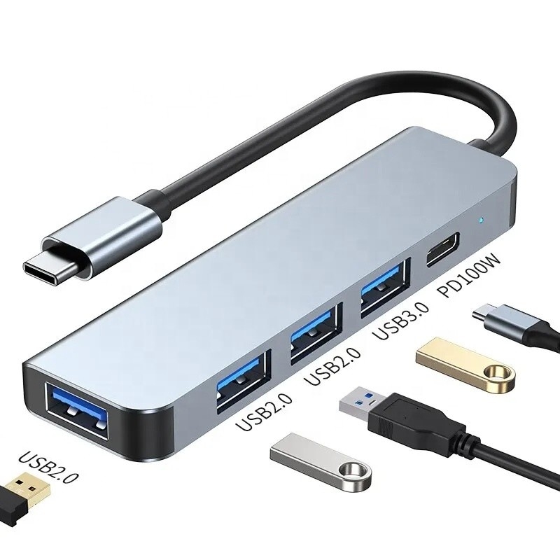 Hub de adaptador USB tipo C de 9 en 1 con carga de 100W PD y salida USB3.0 3 * USB2.0