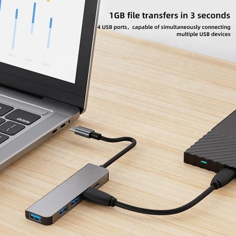 Hub de adaptador USB tipo C de 9 en 1 con carga de 100W PD y salida USB3.0 3 * USB2.0