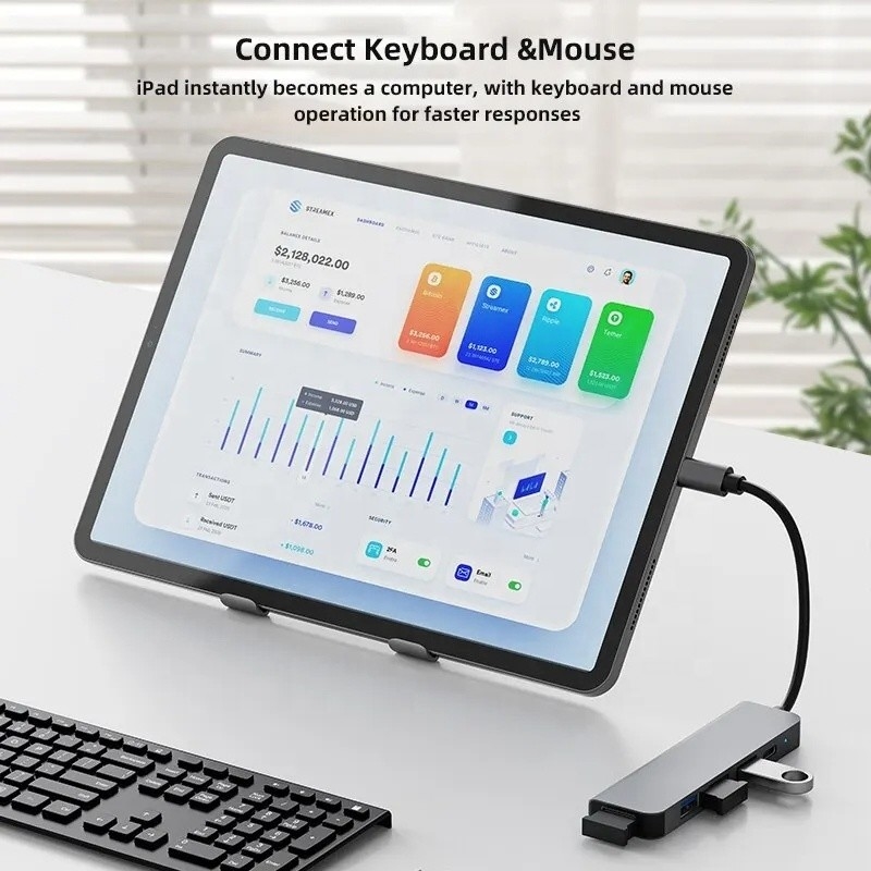 Hub de adaptador USB tipo C de 9 en 1 con carga de 100W PD y salida USB3.0 3 * USB2.0