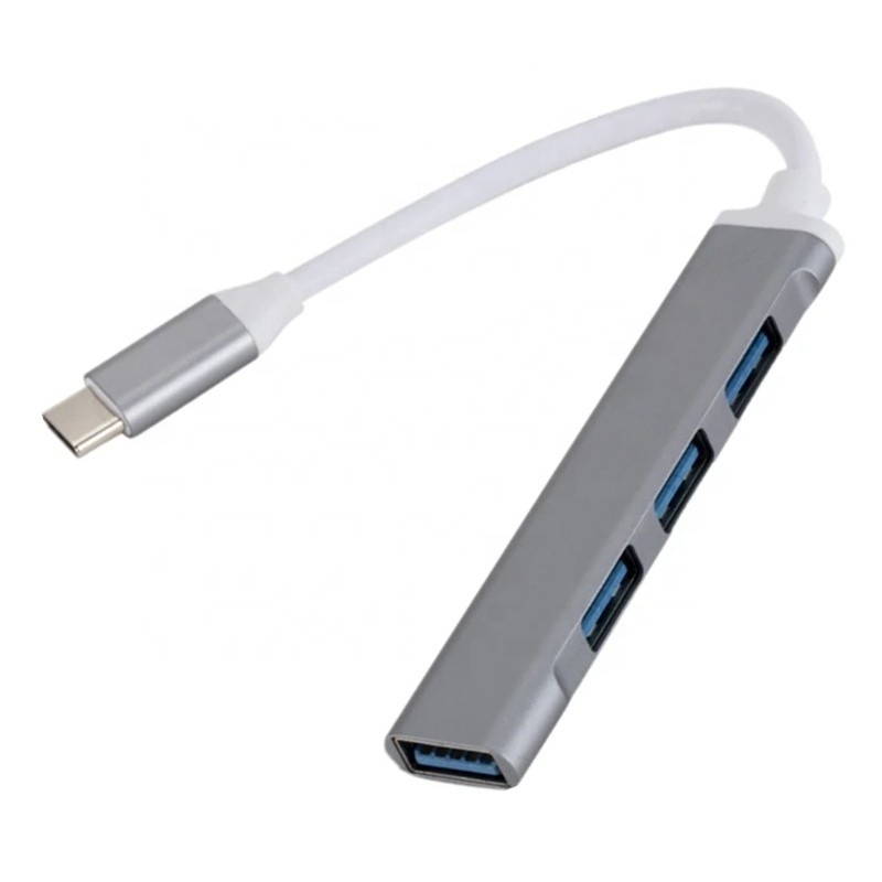 Aluminio 4 puertos USB Tipo C a USB 3.0 2.0 Data Hub para la transferencia de datos de alta velocidad