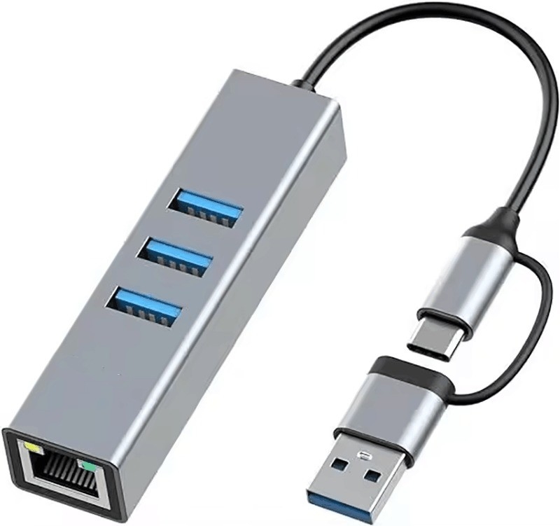 Adaptador USB tipo C a Ethernet con 14 puertos USB 1000 Mbit/s Gigabit RJ45 LAN Hub
