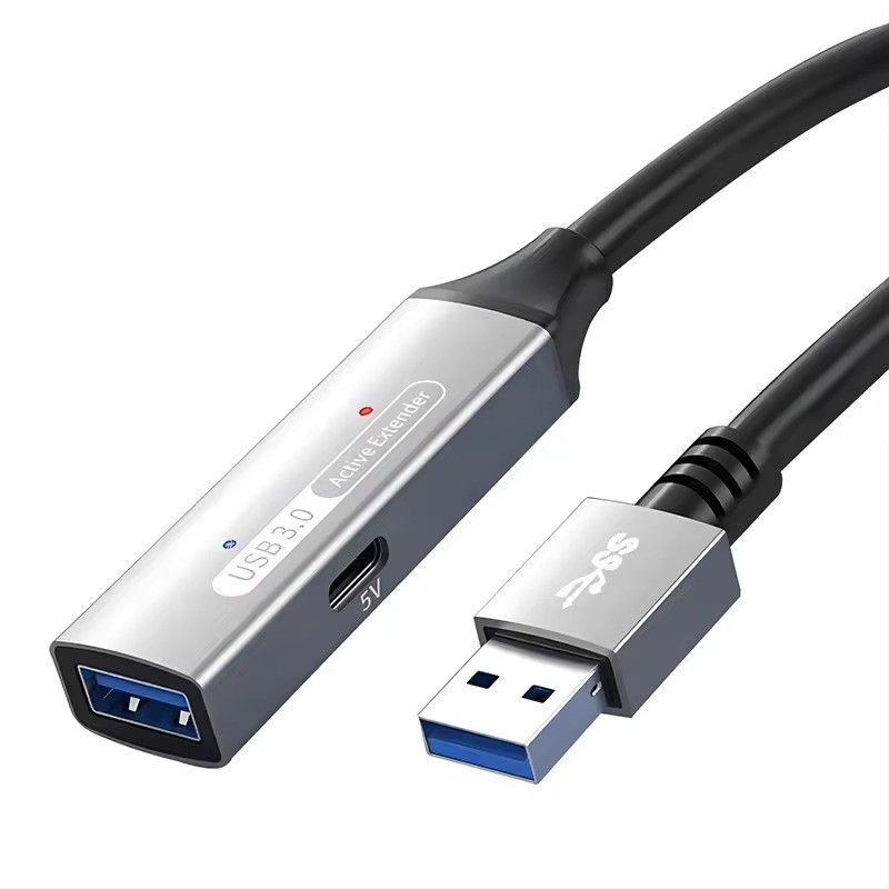 Extensión de USB 3.0 Hub Tipo A Cordón de datos masculino a femenino con USB C Hub de alimentación extra larga