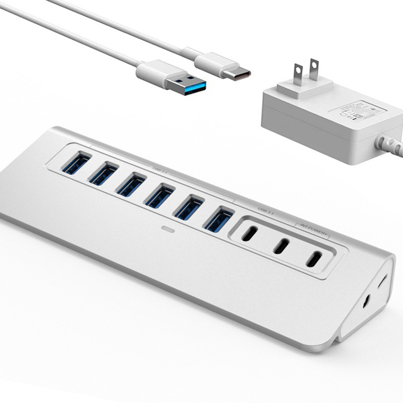 10 puertos USB C Hub portátil USB C Hub tipo C a 4 puertos USB A para PC tablet