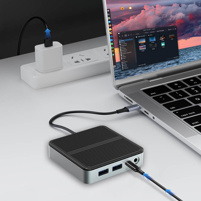 9 en 1 transferencia de datos de velocidad rápida USB 3.0 puerto hub tipo C puerto a adaptador HDMI