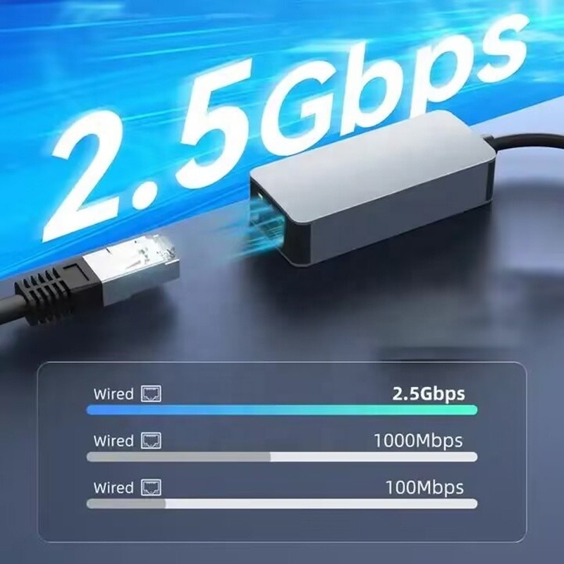 Adaptador Ethernet USB 3.0 tipo C de aluminio 2 en 1 para una conexión de red rápida y estable