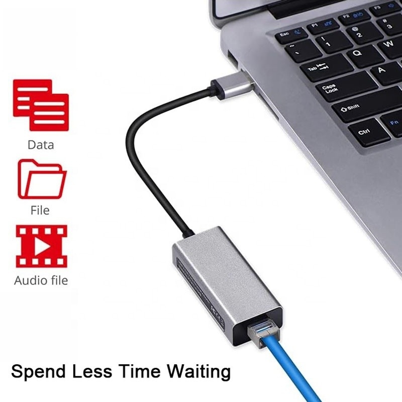 2500 Mbps Super velocidad 2.5G Adaptador de tarjeta de red USB 3.0 con 2.5G Gigabit Ethernet