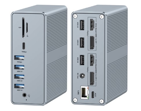 16 en 1 estación de acoplamiento USB-C PD 100W cargador rápido PC Host/USB 2.0/3.0 Hub/HDMI 4K60HZ /PD 4K/60HZ/RJ45 Gigabit