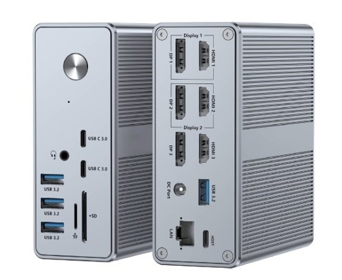 16 en 1 estación de acoplamiento USB-C PD 100W cargador rápido PC Host/USB 2.0/3.0 Hub/HDMI 4K60HZ /PD 4K/60HZ/RJ45 Gigabit