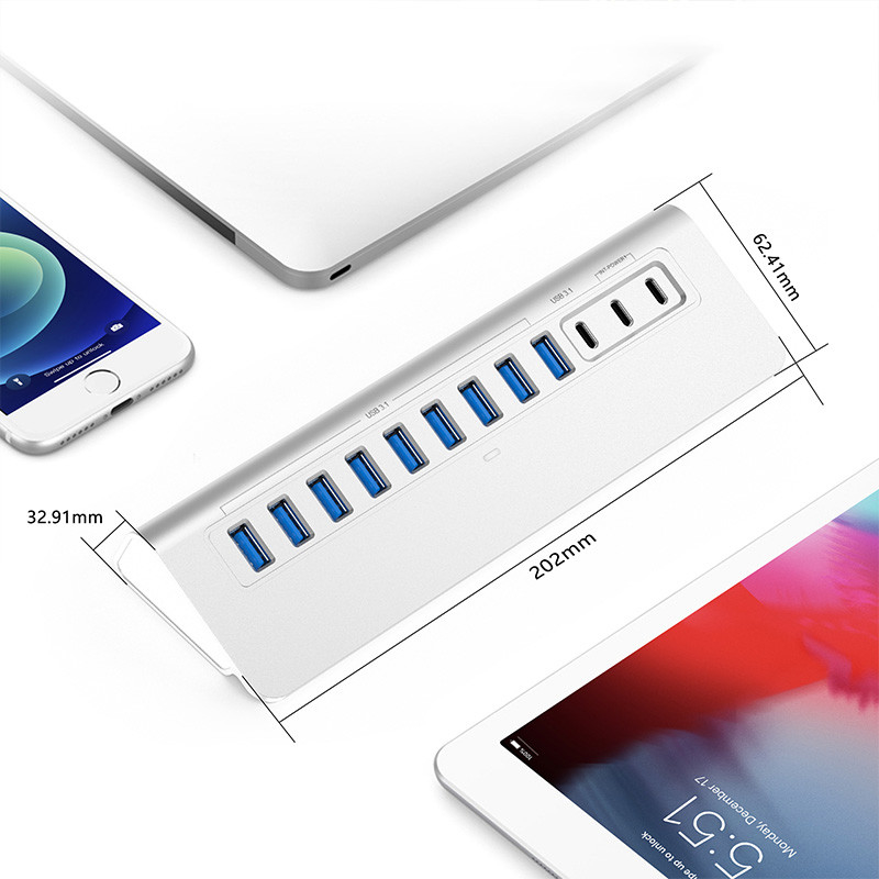 Port USB C para portátil Hub USB de alta velocidad 3.1 Hub Hub de carga USB C