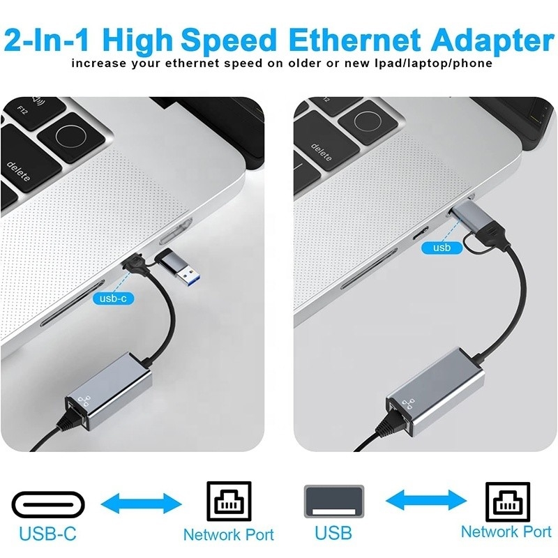 Adaptador Ethernet Gigabit Lan para computadoras portátiles de alta demanda
