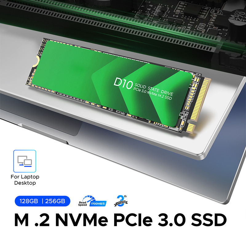 Alta velocidad PCIe 3.0 Interfaz SSD M.2 con capacidad de 128 GB y controlador SATA 6Gb/s