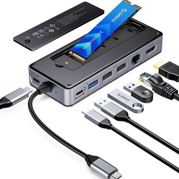 Displaylink Usb 3.0 Estación de acoplamiento de contenedores de NVMe NGFF SSD Windows Mac Chrome OS