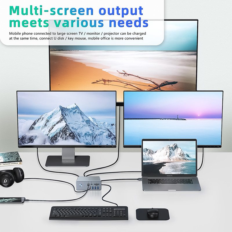 Logotipo OEM/ODM Thunderbolt Connection Hub para soporte de pantalla 4K y más allá