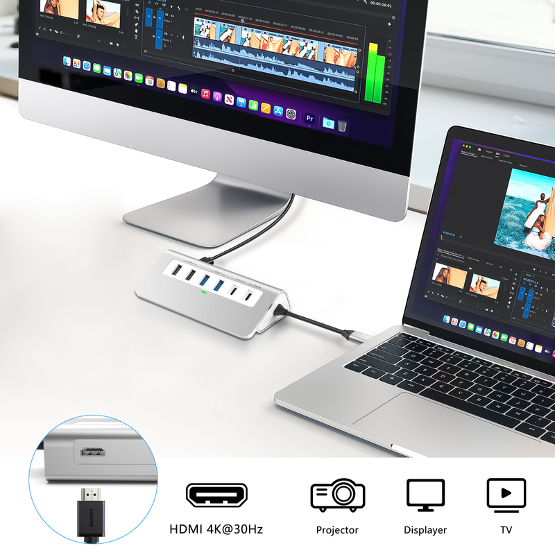 Características adicionales Estación de acoplamiento USB-C 9 en 1 con manual de usuario y diseño compacto incluido