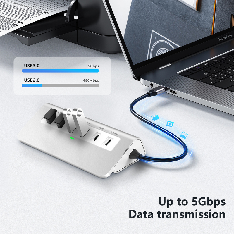 Características adicionales Estación de acoplamiento USB-C 9 en 1 con manual de usuario y diseño compacto incluido