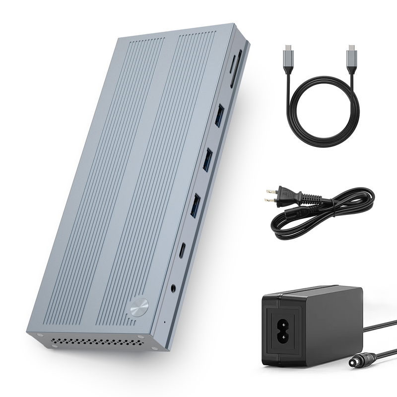 Estación de acoplamiento 14 en 1 USB-C con conexión de pantalla IC tipo C a HDMI Soporta monitores triples de hasta 4K aleación de aluminio y ABS