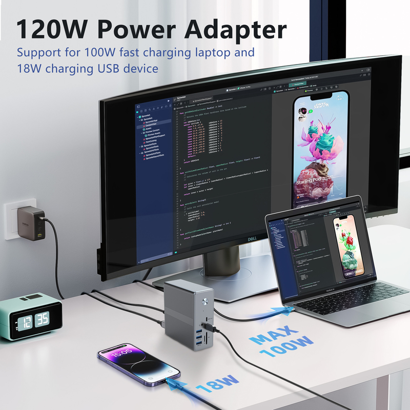 DC36-X1 Thunderbolt Docking con soporte de pantalla de 60Hz/30Hz y velocidad de transferencia de datos de hasta 10Gbps