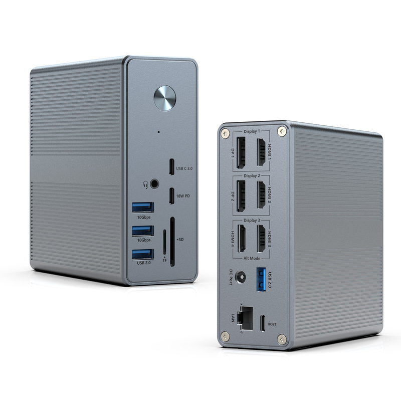 Estación de acoplamiento USB-C 18 en 1 Alta resolución hasta 4K con modo de extensión de enlace de pantalla